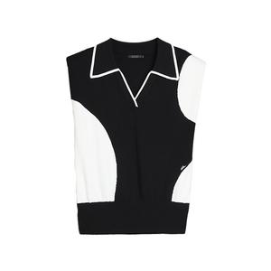 ELLE Трикотажный жакет Women's Black Lapel Moderate Others