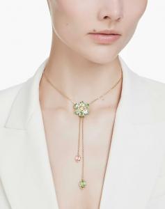 Подвеска Idyllia y, разноцветная огранка, цветок, позолоченный разноцветный Swarovski