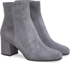 Женские ботильоны с массивным средним каблуком, круглым носком и боковой молнией, короткие стильные ботильоны для осени и зимы, удобные для вечеринок и повседневной офисной работы Generic, Light Gray