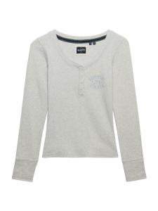 Superdry & Co Лонгслив 'Athletic' в крапчатом сером цвете