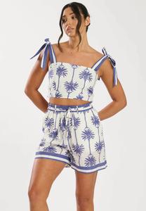 Топ PRINTED TIE SHOULDER South Beach, белый