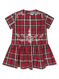 Платье в клетку тартан Kenzo Kids, красный