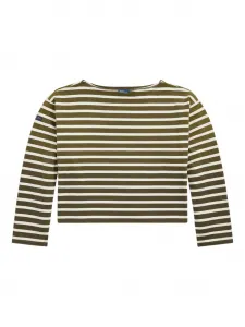 Полосатый топ с длинными рукавами Polo Ralph Lauren, коричневый