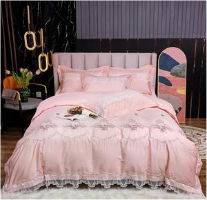 YIZUFU Комплект постельного белья из египетского хлопка 1200TC с цветочной вышивкой Princess Wedding