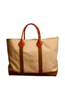 Сумка-шоппер из хлопка с усиленной строчкой Fortela, бежевый