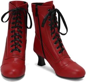 Женские ковбойские ботильоны на щиколотку, элегантные ковбойские западные ботинки для прогулок QSPGONA, Red