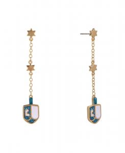 Серьги-волчки в форме линейного дрейделя Hallmark, No Color