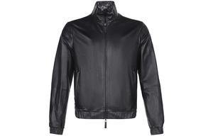 EMPORIO ARMANI Кожаная куртка мужская черная