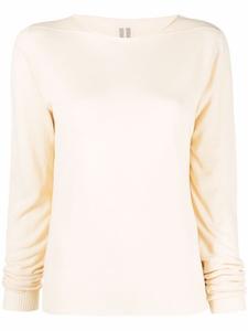 Rick Owens джемпер из органического хлопка с отделкой в рубчик, нейтральный цвет