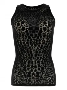 Сетчатый топ без рукавов Wolford, черный