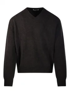 Джемпер с V-образным вырезом и длинными рукавами Coor, коричневый