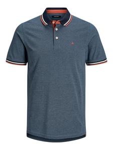 Поло Jack & Jones Polo Shirt JJEPAULOS Sommer Hemd Kragen Pique Cotton, синий