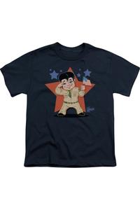 Футболка с коротким рукавом для детей Lil G I с принтом Elvis Presley Gildan, темно-синий