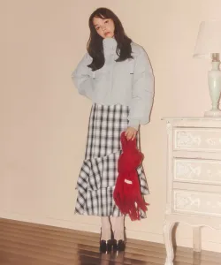 Узкая юбка русалки Jill By Jill Stuart, цвет Black Check 1