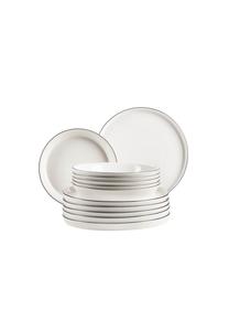 Сервиз фарфоровый MäSer Sita, 12 предметов, белый / черный