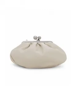 Мягкая кожаная сумка через плечо с цепочкой Weekend Max Mara, белый