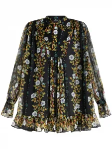 Платье с цветочным принтом ETRO, черный