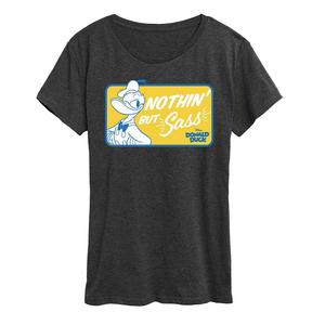 Женская футболка с рисунком Nothin' But Sass от Disney's Donald Duck, цвет Heather Charcoal