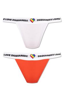 Dsquared2 стринги с логотипом на поясе (упаковка из двух штук), белый
