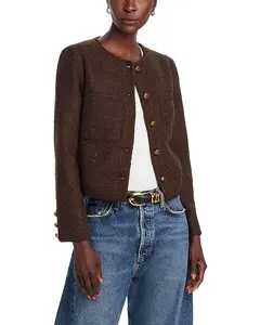 Твидовый жакет - эксклюзив Aqua, коричневый
