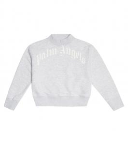 Толстовка из хлопкового джерси с логотипом Palm Angels Kids, Melange Grey
