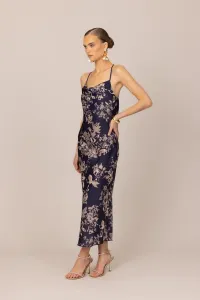 Коктейльное платье/вечернее платье николетт Wal G., Navy/Champagne Print