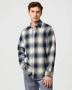 Мужская рубашка в клетку с длинным рукавом Wrangler, синий