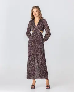 Длинное платье на особый случай с разрезами Noon, фиолетовый