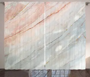 Штора ABAKUHAUS Мраморный рустик, царапины на ониксе, универсальные ленточные шторы для гостиной с петлями и крючками, 280 x 175 см, персиково-бледно-серый Abakuhaus