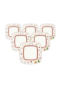 Набор тарелок Villeroy & Boch Toy's delight, 6 предметов, 22,5 см, белый/красный