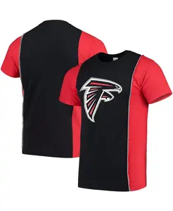 Мужская футболка Atlanta Falcons Split черного и красного цветов Refried Apparel