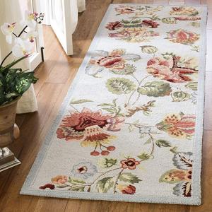 Ковер-дорожка SAFAVIEH, 77 x 183 см, Chelsea Collection, Light Blue, ручной работы в стиле French Country из шерсти, идеально для помещений с высокой проходимостью в гостиной, спальне (HK331D)