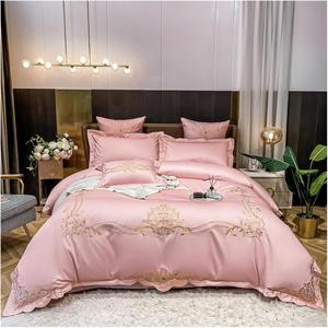 YUSIWOAL Комплект постельного белья Luxury Gray из длинноволокнистого хлопка с вышивкой, застежкой-молнией и наволочками с клапаном Color 4