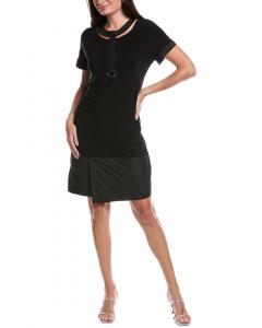 Джозеф Рибкоф Смешанная техника Платье-сорочка с вырезами Joseph Ribkoff, черный