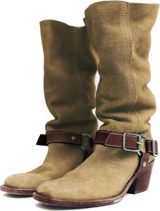 Женские ковбойские сапоги Arqa с двойной пряжкой, квадратным носком и высокой голенью, модные ботильоны с массивными каблуками, Khaki