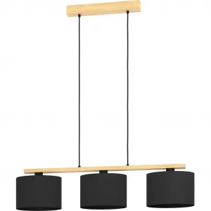 Подвесной светильник CASTRALVO E27 1 шт. Подвесной светильник коричневого цвета из дерева и стали - без лампы E27 - 40 Вт Eglo, коричневый