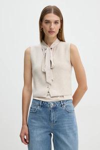 Жилет из смесовой шерсти Oui, бежевый