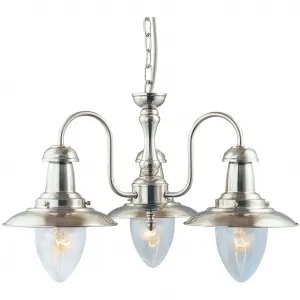 Подвесной светильник Fisherman II 3Lt Pendant E27 1 шт. Searchlight, Satin-Silber