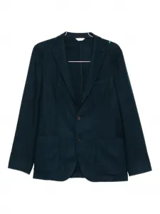 Однобортный пиджак с карманом Boglioli, синий