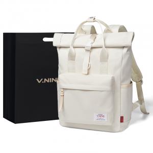 V.NINE Синтетический кожаный рюкзак для студентов, Apricot