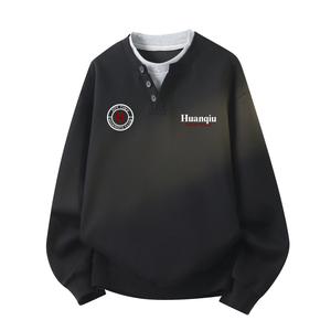 Свитшот Unisex Crew Neck Moderate Mock Two Piece HUANQIU, черный