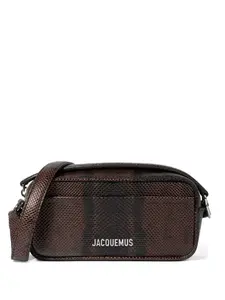 Сумка через плечо Baneto с тиснением под змеиную кожу JACQUEMUS, коричневый