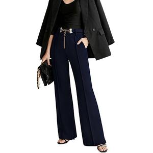 Женские брюки с широкими штанинами для работы и повседневной носки Clearflower, Navy Blue