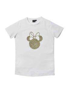 Футболка с короткими рукавами и пайетками Минни Маус белого цвета ONOMATO!