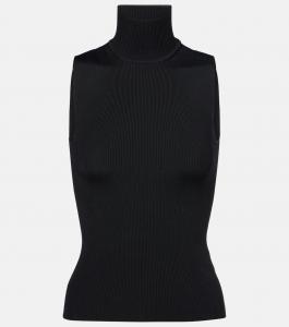 Бенита ребристый водолазный свитер Khaite, черный