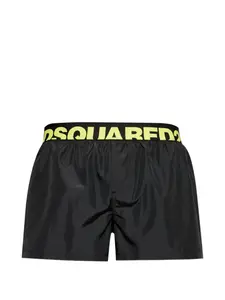 Пляжные шорты с логотипом и эластичным поясом Dsquared2, черный