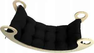 Подушка-качалка Монтессори, черная, размер S 85x40x8 см - эргономичная игрушка для детей от 6 месяцев, подходит как для мальчиков, так и для девочек. Pracownia Artystyczna Klasyk