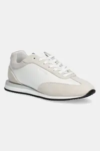 Кожаные кроссовки RUNNER LACE UP - LTH SUE MIX Calvin Klein, белый