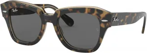 Солнцезащитные очки Ray-Ban унисекс Rb2186 State Street Square, Havana on Transparent Brown/Dark Grey