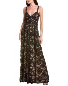 L’AGENCE Avignon Lace Maxi Платье L'Agence, черный